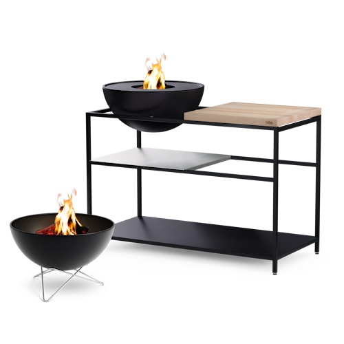 höfats FIRE KITCHEN mit BOWL 57 Plancha-Grillset tief