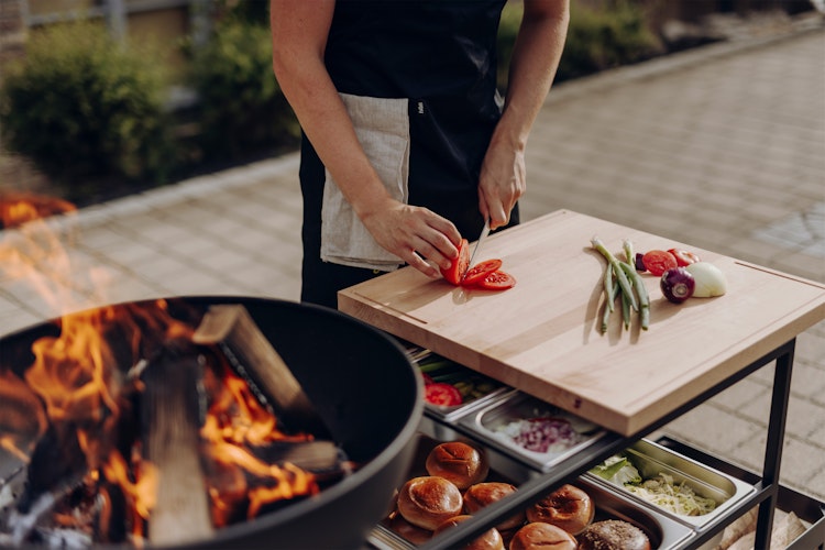 höfats FIRE KITCHEN mit BOWL 57 Plancha-Grillset tief