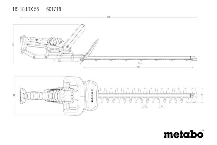 Metabo Akku-Heckenschere HS 18 LTX 55 (601718500)