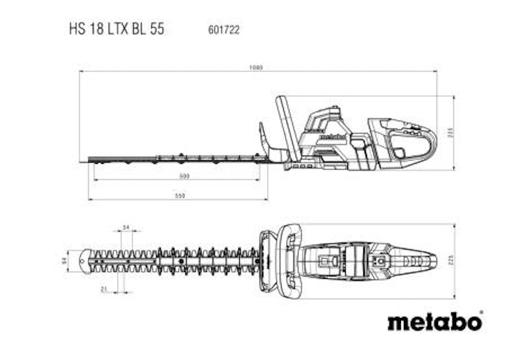 Metabo HS 18 LTX BL 55 * Akku-Heckenschere TV00 601722850