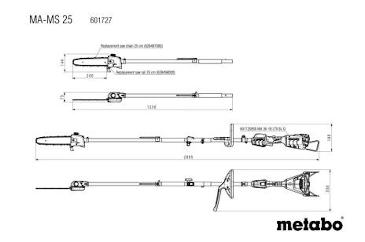 Metabo MA-MS 25 * Hochentaster-Aufsatz TV00 601727850