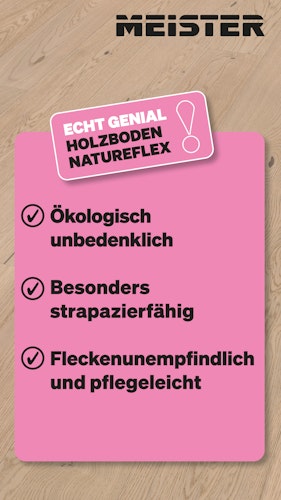 Meister Holzboden Natureflex HD 100 2200 x 210 x 8 mm 20016 Eiche lebhaft leichtweiß gekälkt gebürstet ultramattlackiert Bild