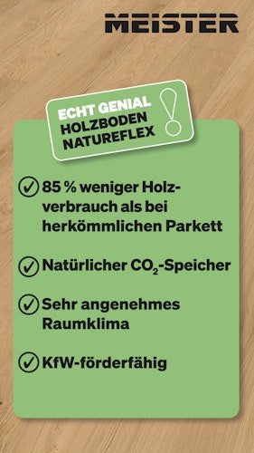 Meister Holzboden Natureflex HD 100 2200 x 210 x 8 mm 20016 Eiche lebhaft leichtweiß gekälkt gebürstet ultramattlackiert Bild