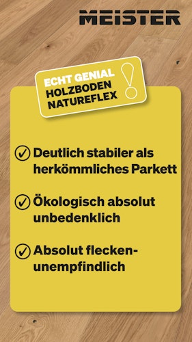 Meister Holzboden Natureflex HD 100 2200 x 210 x 8 mm 20016 Eiche lebhaft leichtweiß gekälkt gebürstet ultramattlackiert Bild