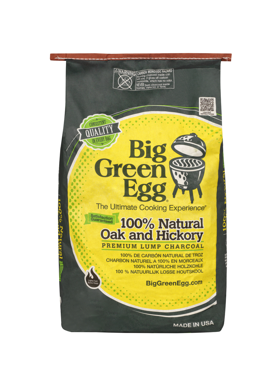 Vorschaubild Galerie Big Green Egg Hochwertige Bio-Holzkohle "Oak and Hickory" 8 kg