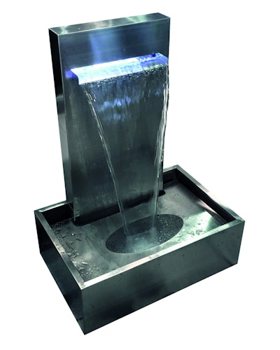 Gardenforma Edelstahl Wasserfall Galton inkl. Pumpe und LED Beleuchtung Bild