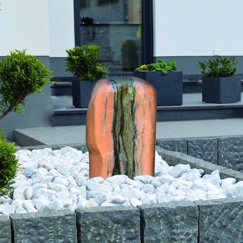 Gardenforma Wasserspiel Findling Red Cloud Marmor - Komplettset Bild