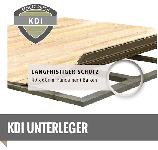 Karibu Woodfeeling Gartenhaus Trittau 3/5 inkl. 300 cm Anbaudach - 38 mm inkl. gratis Innenraum-Pflegebox im Wert von 99€ Bild