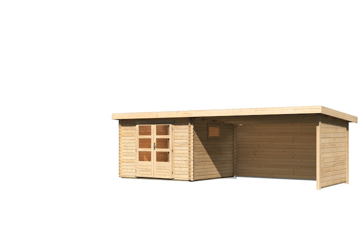 Karibu Woodfeeling Gartenhaus Trittau 3/4/5 inkl. 400 cm Anbaudach - 38 mm