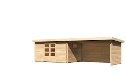 Karibu Woodfeeling Gartenhaus Trittau 3/4/5 inkl. 400 cm Anbaudach - 38 mm
