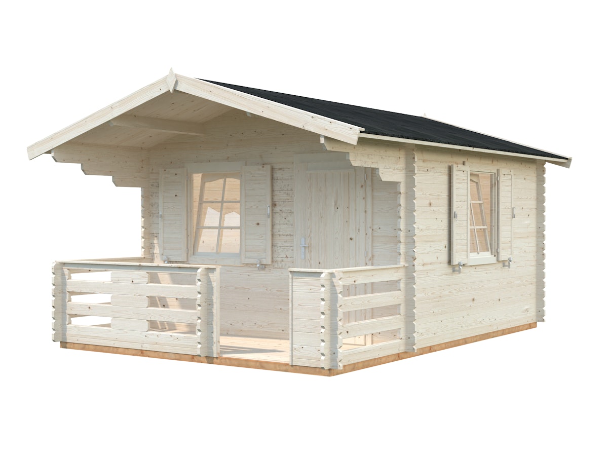 Palmako Gartenhaus Emma 10,4 + 4,2 m² – 34 mm Transparent tauchimprägniert