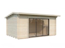 Palmako Gartenhaus Ines 13,7 m² Slide Plus mit Isolierglas-Schiebetür - 44 mm