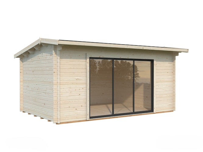 Palmako Gartenhaus Ines 13,7 m² Slide Plus mit Isolierglas-Schiebetür - 44 mm