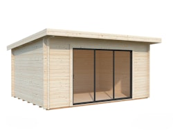 Palmako Gartenhaus Lea 14,2 m² mit Schiebetür - 44 mm inkl. gratis EPDM-Dachfolie