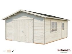 Palmako Garage Roger 23,9 m² - 44 mm - mit Holztor