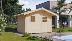 Weka 28 mm Gartenhaus Premium28 FT mit Vordach (60 cm)