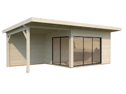 PRE:GA Gartenhaus Seebuck 11,2 +7,9 m² Slide Plus mit Isolierglas-Schiebetür - 44 mm