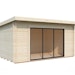 Palmako Gartenhaus Lea 14,2 m² Slide Plus mit Isolierglas-Schiebetür - 44 mm inkl. gratis EPDM-DachfolieBild