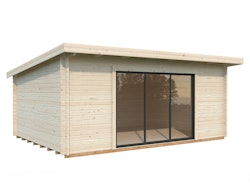 Palmako Gartenhaus Lea 19,4 m² Slide Plus mit Isolierglas-Schiebetür - 44 mm inkl. gratis EPDM-Dachfolie