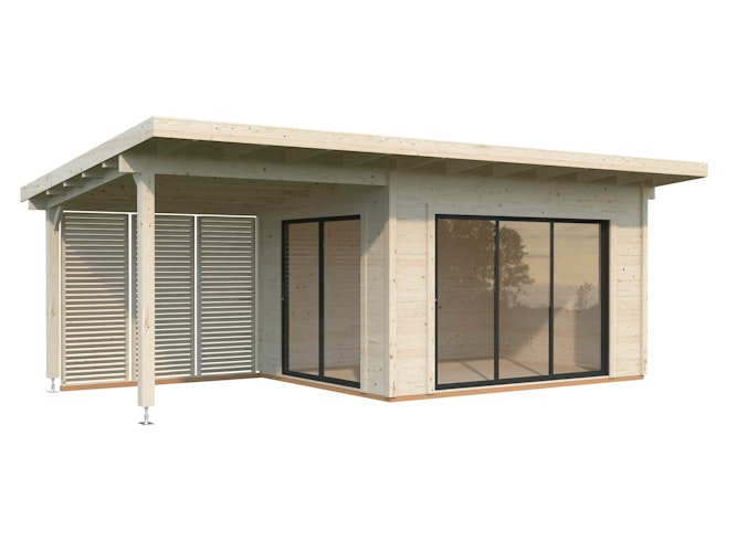 Palmako Gartenhaus Grace 11,2+8,2 m² Slide Plus - 56 mm Inkl. Anbau