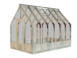 Palmako Gewächshaus / Pavillon / Glashaus Emilia 8,2  m² - 18 mm Grau kesseldruckimprägniert