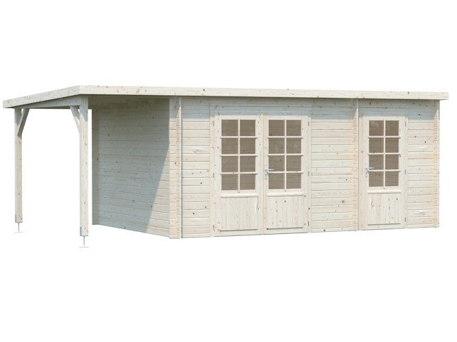 Palmako Gartenhaus Ella 13,1 m² Zweiraumhaus inkl. 3,9 m² Anbau - 28 mm