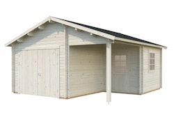 Palmako Garage Roger 21,9+5,2 m² - 44 mm - mit Holztor