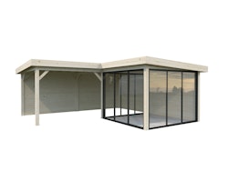 Palmako Gartenhaus Connect Lenna 24,9 m² Set 712 Slide Plus mit Isolierglas-Schiebetüren - 28 mm