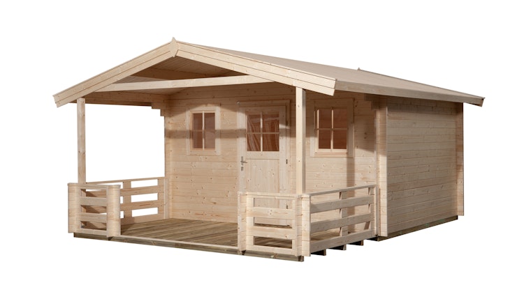 Weka 28 mm Gartenhaus 110 B mit Vordach + Terrasse (200 cm) Bild