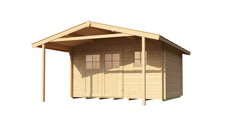 Weka 28 mm Gartenhaus 111 A mit Vordach (200 cm)