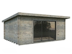 Palmako Gartenhaus Lea 19,4 m² Slide Plus mit Isolierglas-Schiebetür - 44 mm inkl. gratis EPDM-Dachfolie