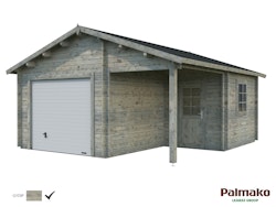 Palmako Garage Roger 21,9+5,2 m² - 44 mm - mit Sektionaltor