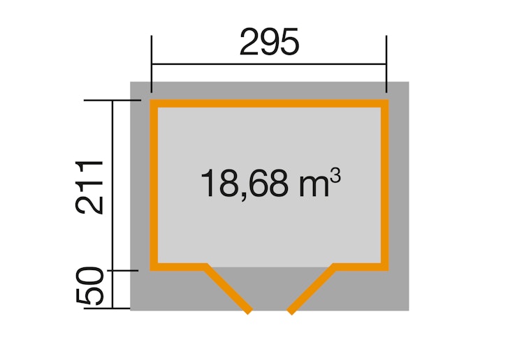 Weka 28 mm Designhaus 126+ mit extra hoher Tür - 28 mm Bild