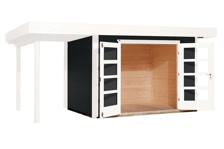 Weka Designhaus 126 A+ inkl. 150 cm Anbau und extra hoher Tür - 28 mm