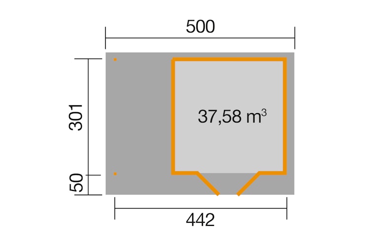 Weka Designhaus 126 A+ inkl. 150 cm Anbau und extra hoher Tür - 28 mm Bild