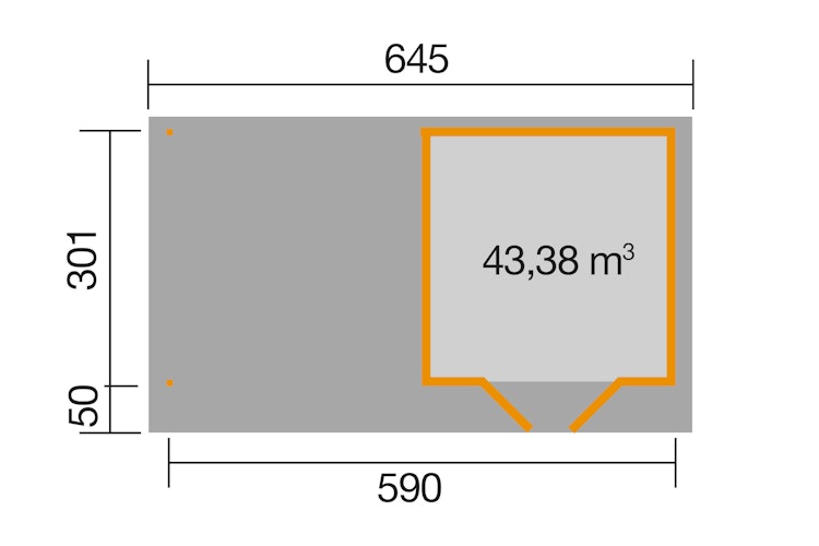 Weka 28 mm Designhaus 126 B inkl. 300 cm Anbau Bild