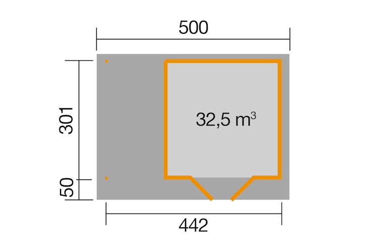 Weka 28 mm Designhaus 126 A inkl. 150 cm Anbau