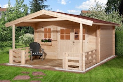 Weka 45 mm Gartenhaus 136 B mit Vordach+Terrasse