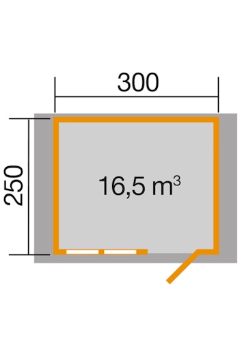 Weka 45 mm Gartenhaus 139 mit Vordach (20 cm) Bild