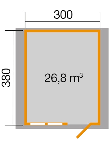 Weka 45 mm Gartenhaus 139 mit Vordach (20 cm) Bild