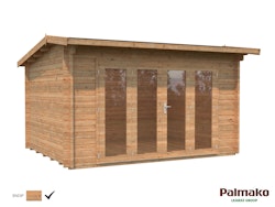 Palmako Gartenhaus Ines 11,1 m² mit Doppelfalttür - 44 mm