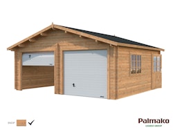 Palmako Garage Roger 28,4 m² - 44 mm - mit Sektionaltoren