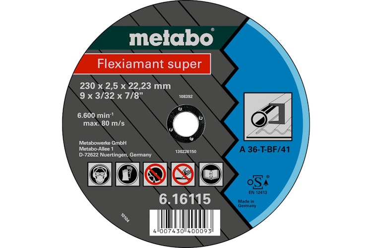 Metabo Flexiamant super 125x2,0x22,23 StahlTrennscheibegekröpfte Ausführung