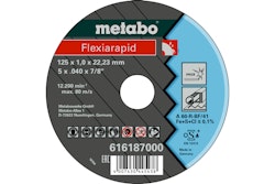 Metabo Flexiarapid 125x1,0x22,23 InoxTrennscheibegerade Ausführung