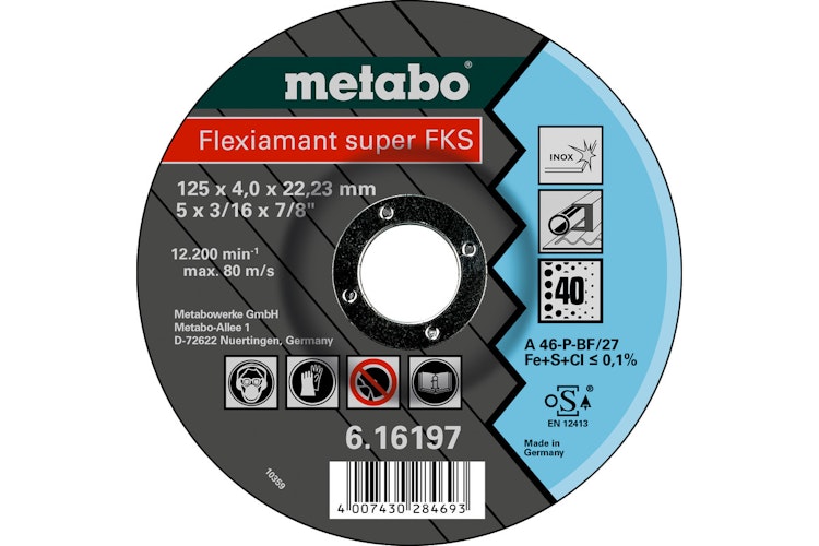 Metabo Flexiamant Super FKS 40125x4,0x22,23 InoxSchruppscheibegekröpfte Ausführung
