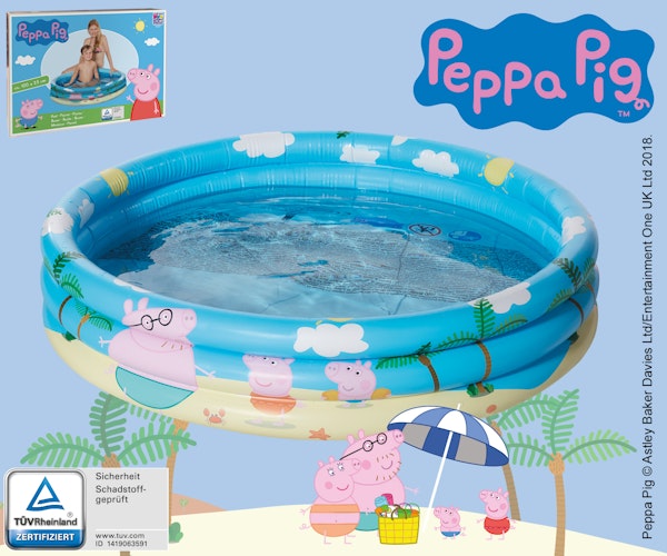 Happy People  Peppa Pig 3-RingPool, aufgeblasen ca. 100x23 cm