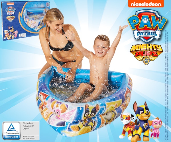 Happy People  Paw Patrol Pool in Bootsform aufgeblasen ca. 120x82x26 cm