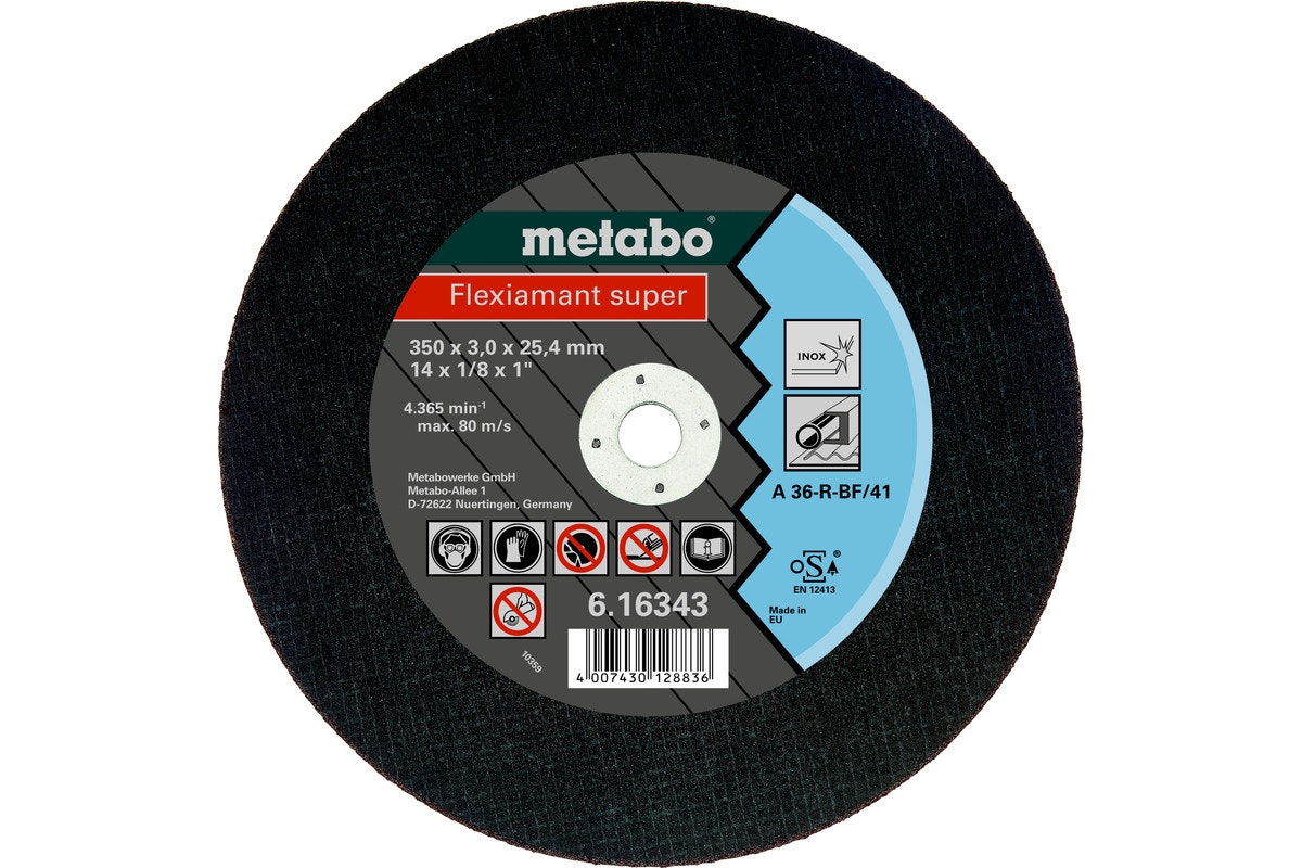 Metabo Flexiamant super 350x3,0x25,4 Inox Trennscheibe gerade Ausführung