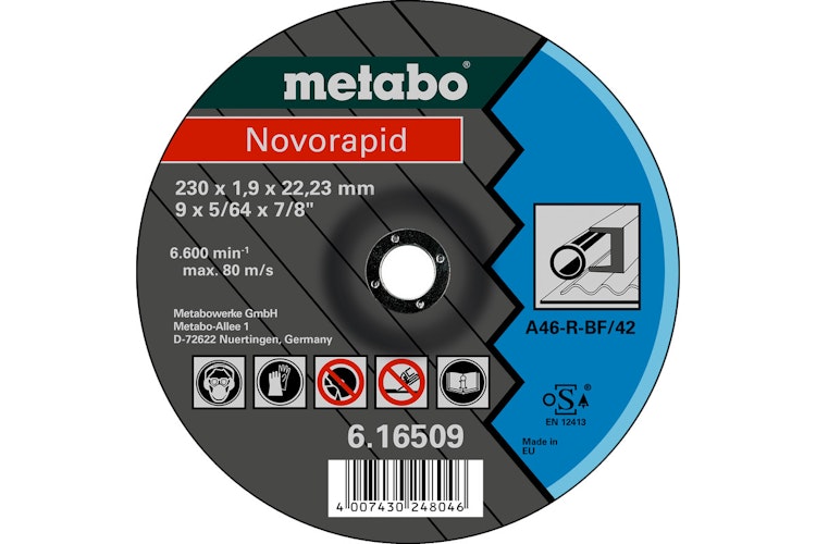 Metabo Novorapid 230 x 1,9 x 22,23 mmStahlTrennscheibeForm 42
