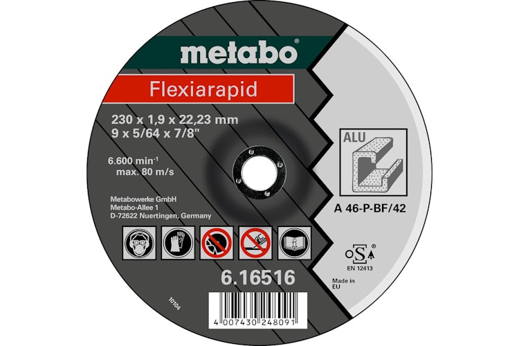 Metabo Flexiarapid 125 x 1,0 x 22,23 mmAluTrennscheibeForm 41